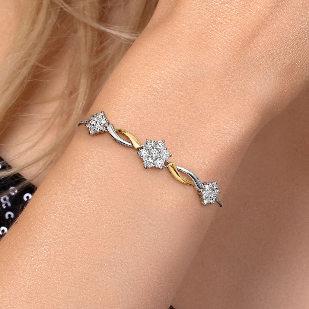 Bracelet in 925 Sterling Silver and 10K Yellow Gold