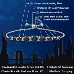 Bracelet in 925 Sterling Silver and 10K Yellow Gold