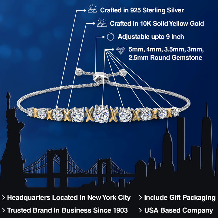 Bracelet in 925 Sterling Silver and 10K Yellow Gold