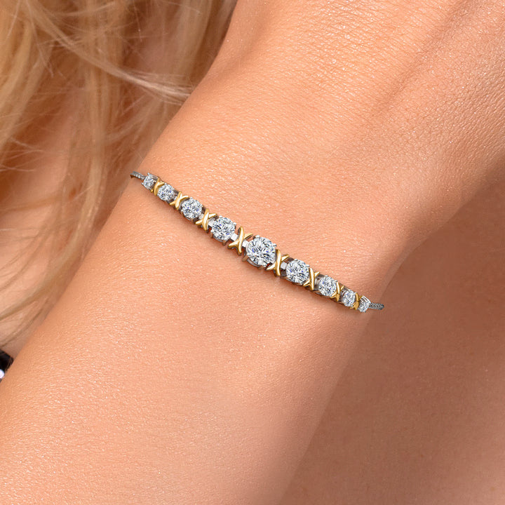 Bracelet in 925 Sterling Silver and 10K Yellow Gold