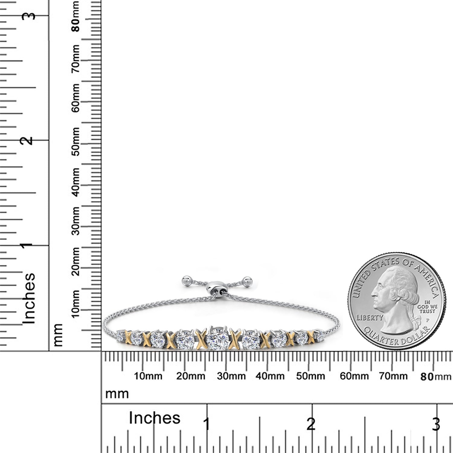 Bracelet in 925 Sterling Silver and 10K Yellow Gold