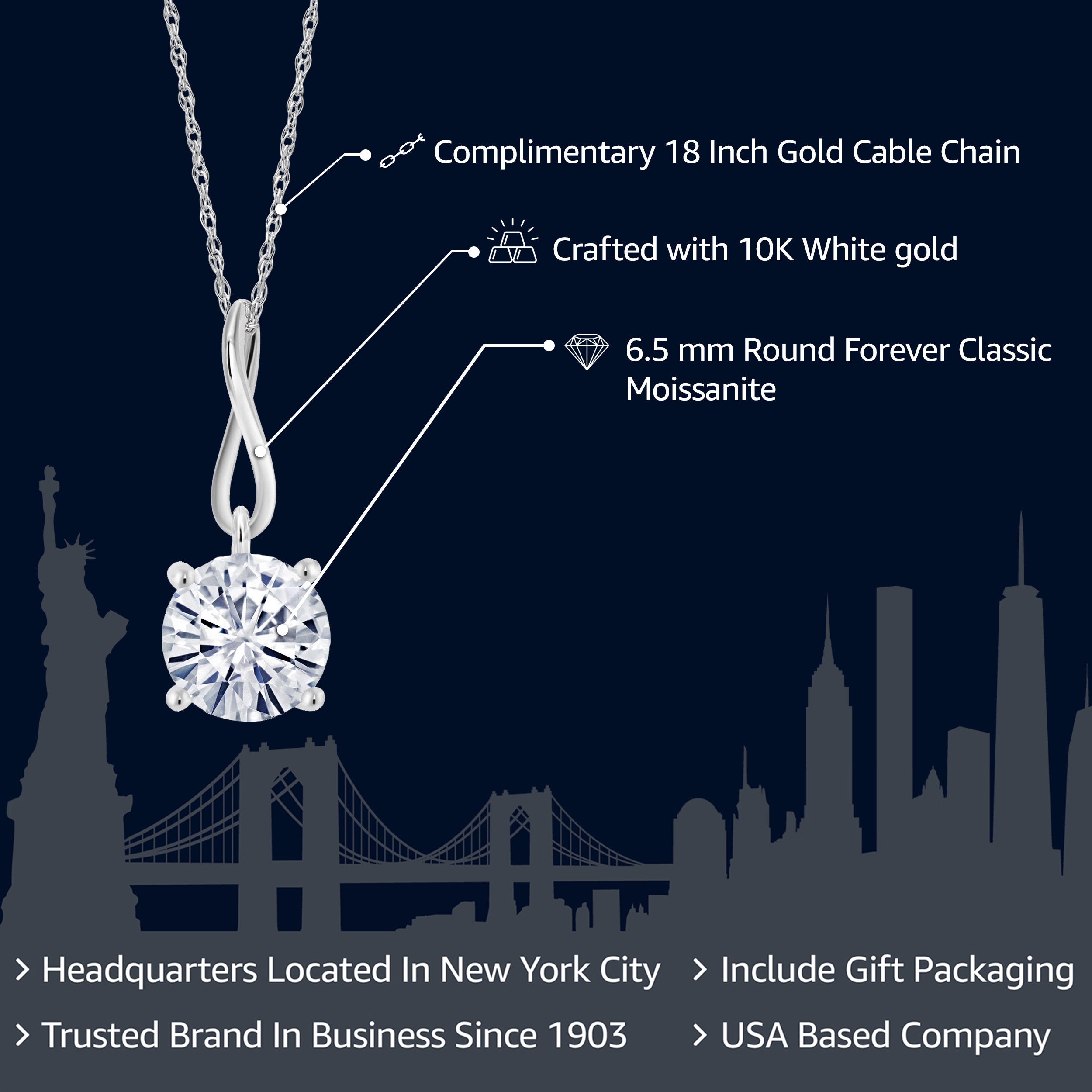 Pendant in 10K White Gold