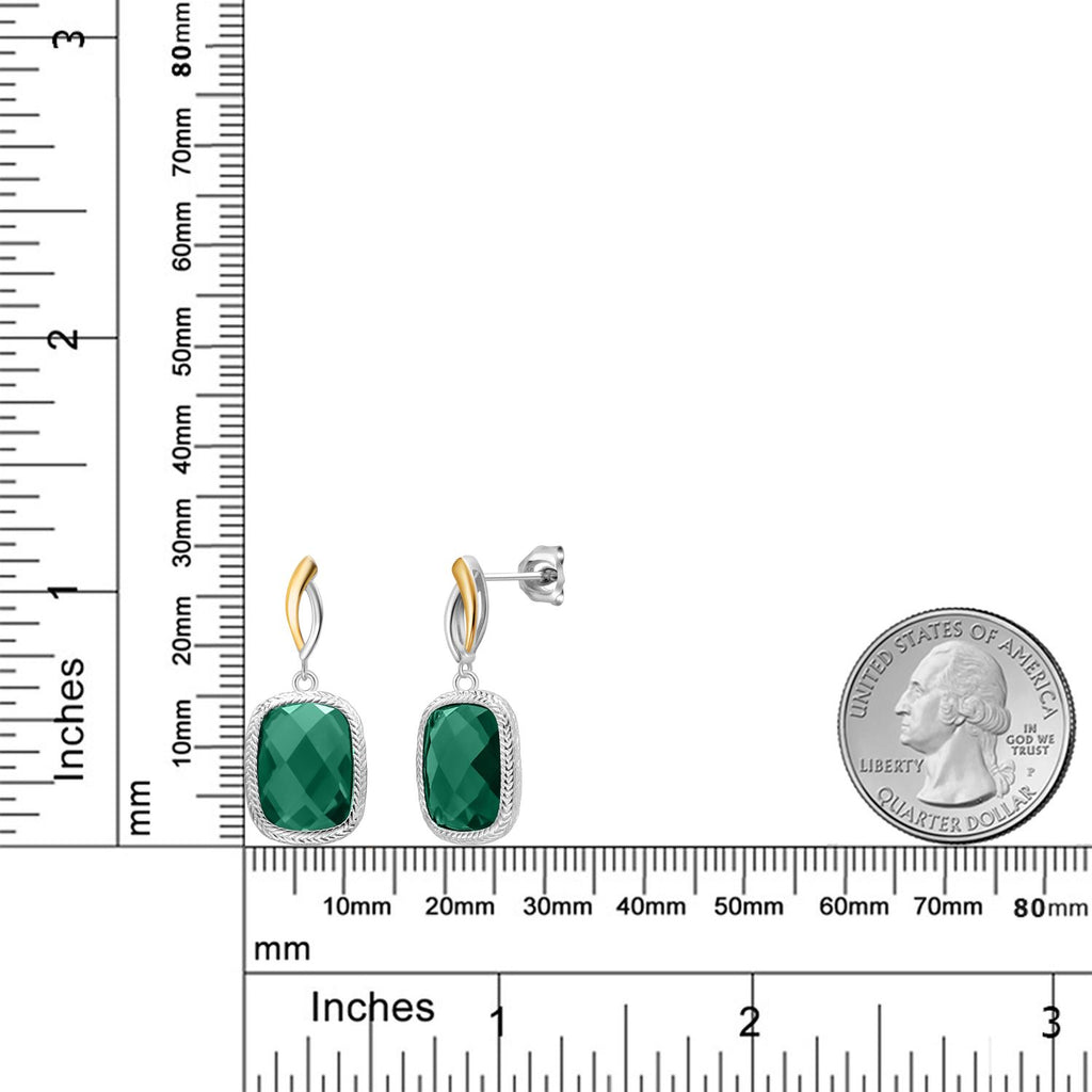Earrings in 925 Sterling Silver and 10K Yellow Gold