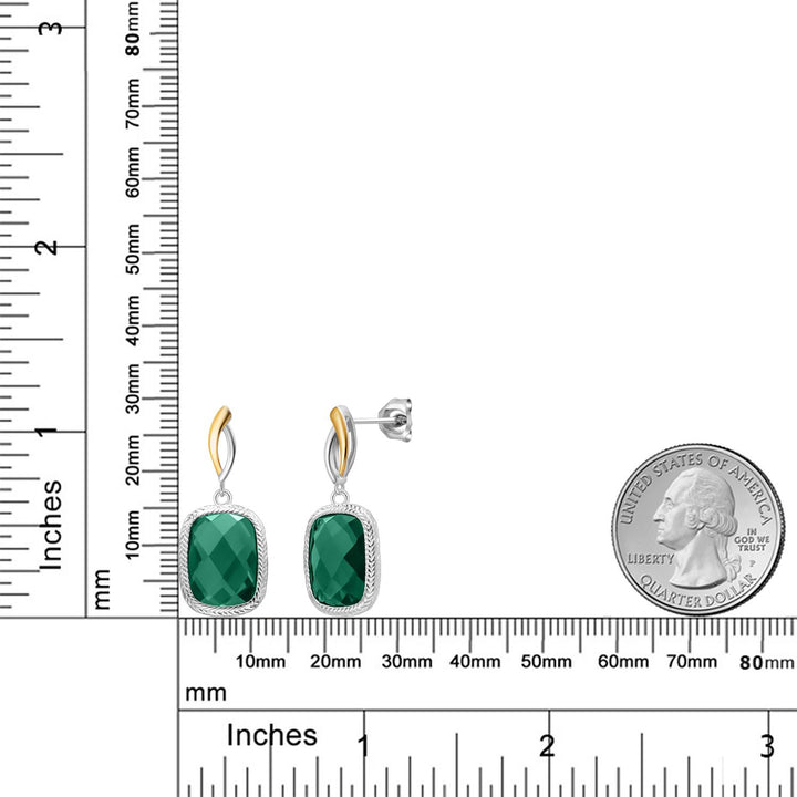 Earrings in 925 Sterling Silver and 10K Yellow Gold