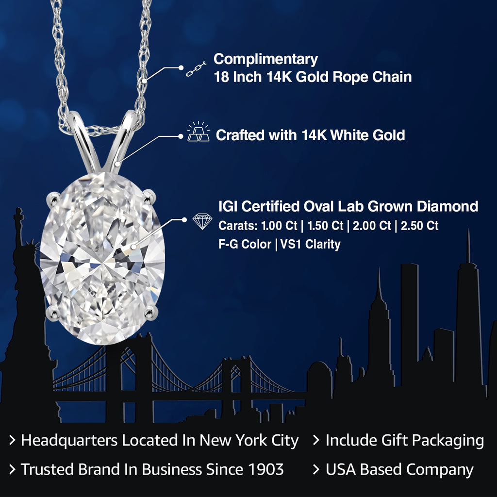 Lab Grown Diamond_Pendant in 14K White Gold