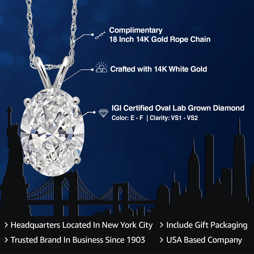 Lab Grown Diamond_Pendant in 14K White Gold