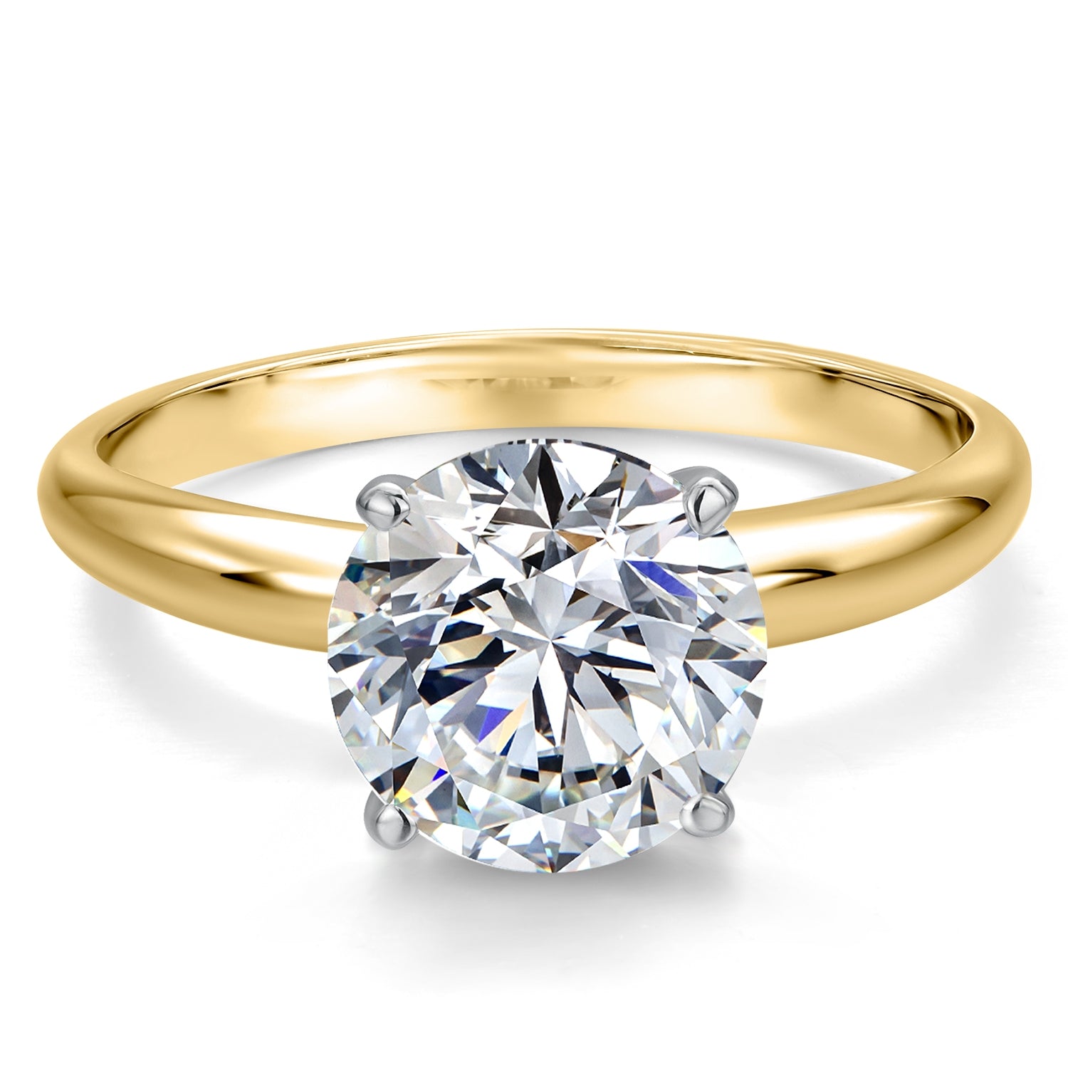 3.00 Ct IGI Certified Lab Grown Diamond Solitaire Engagement Ring For Women In Two Tone 14K Yellow and White Gold Ring | Round Cut | F-G Color | VS1 Clarity | Available In Size 5, 6, 7, 8, 9