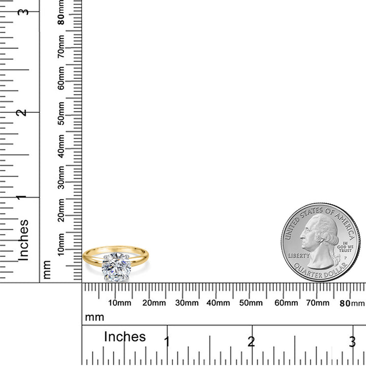 3.00 Ct IGI Certified Lab Grown Diamond Solitaire Engagement Ring For Women In Two Tone 14K Yellow and White Gold Ring | Round Cut | F-G Color | VS1 Clarity | Available In Size 5, 6, 7, 8, 9