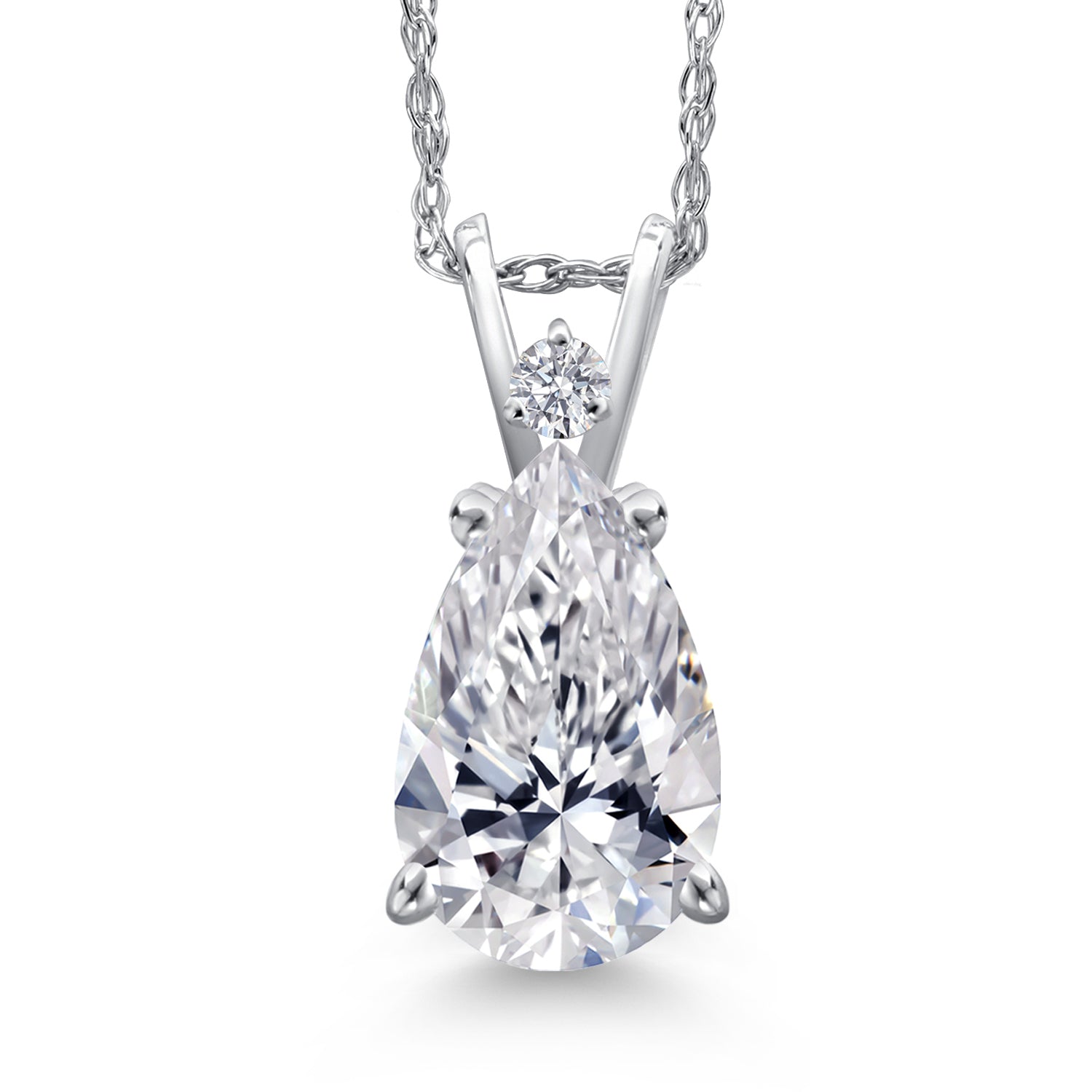Lab Grown Diamond_Pendant in 14K White Gold