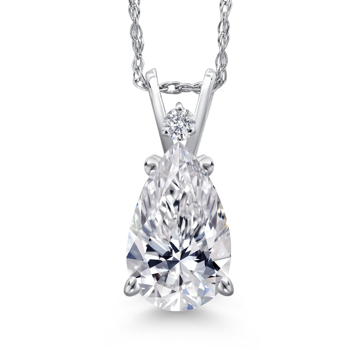 White Lab Grown Diamond - April_Pendant in 14K White Gold