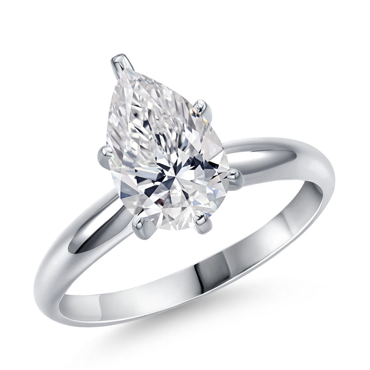Pear Shape_1.50 Carat_5_Ring in 14K White Gold
