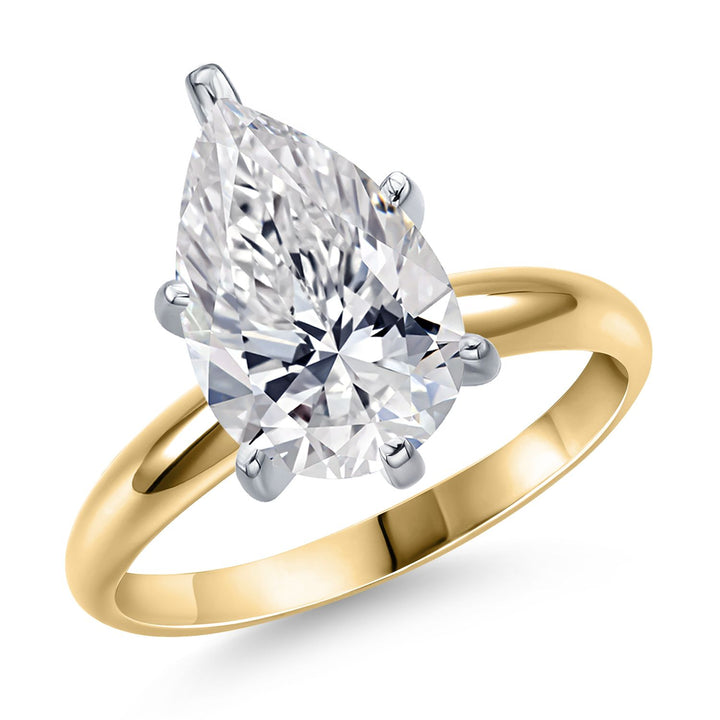 Pear Shape_3.00 Carat_5_Ring in 14K Two Tone Gold