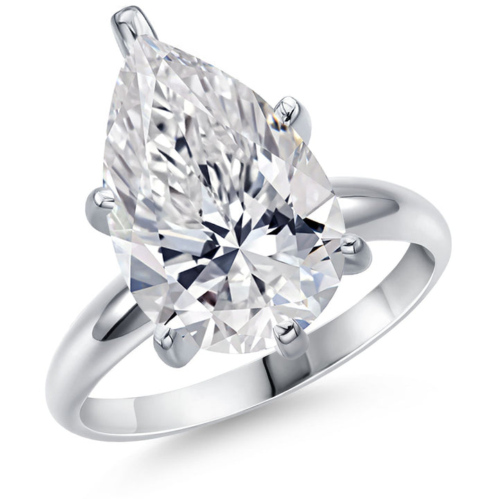 Pear Shape_5.00 Carat_5_Ring in 14K White Gold