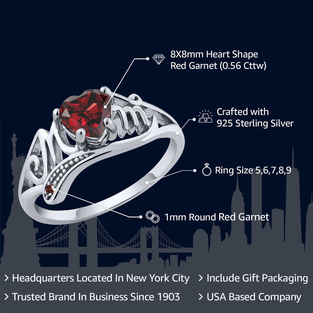Garnet - January_9_Ring in 925 Sterling Silver