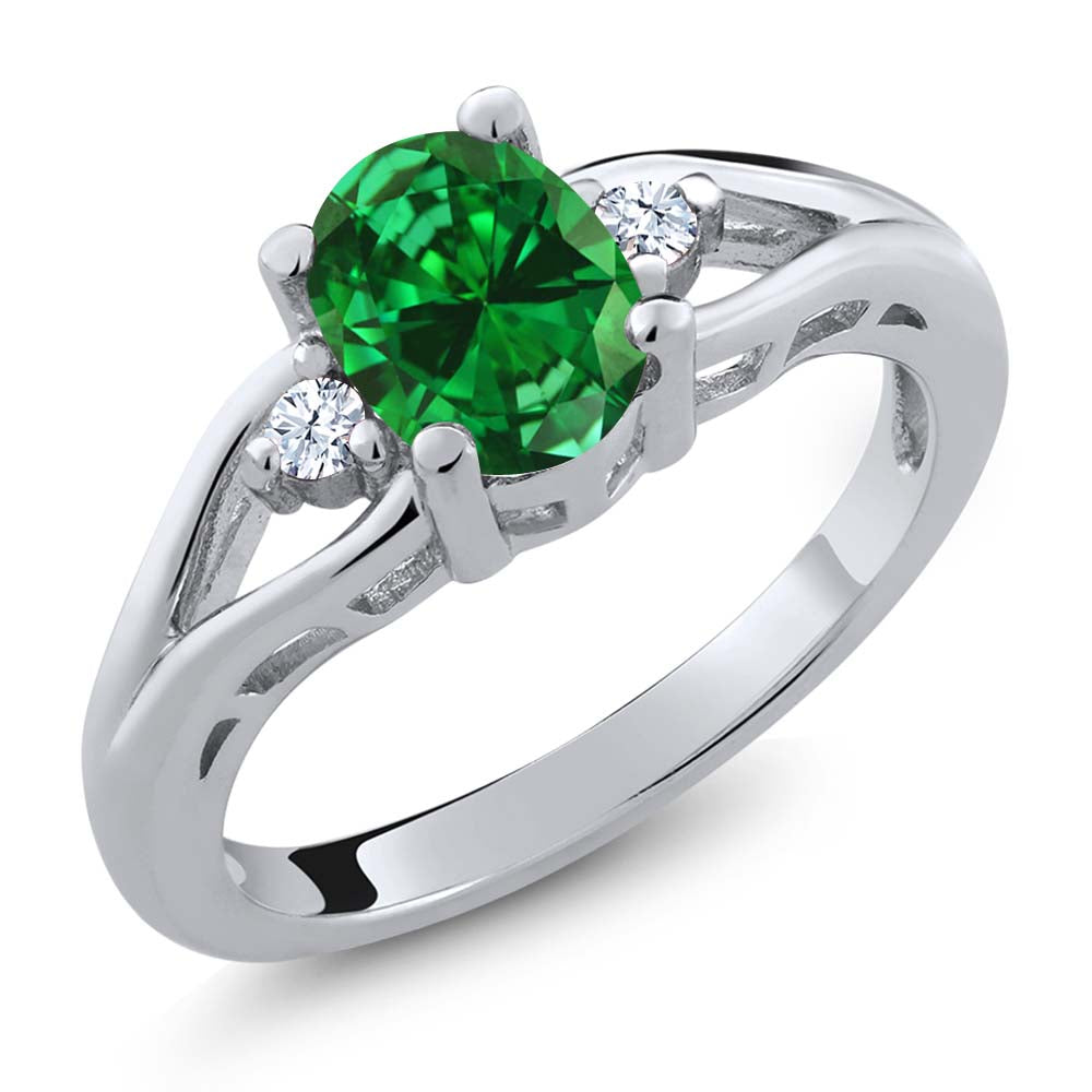 Created Emerald - May_7_Ring in 925 Sterling Silver