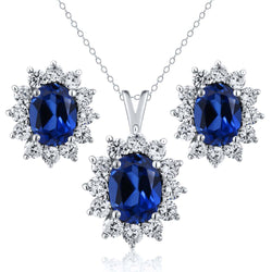 Pendant Earrings Set in 925 Sterling Silver