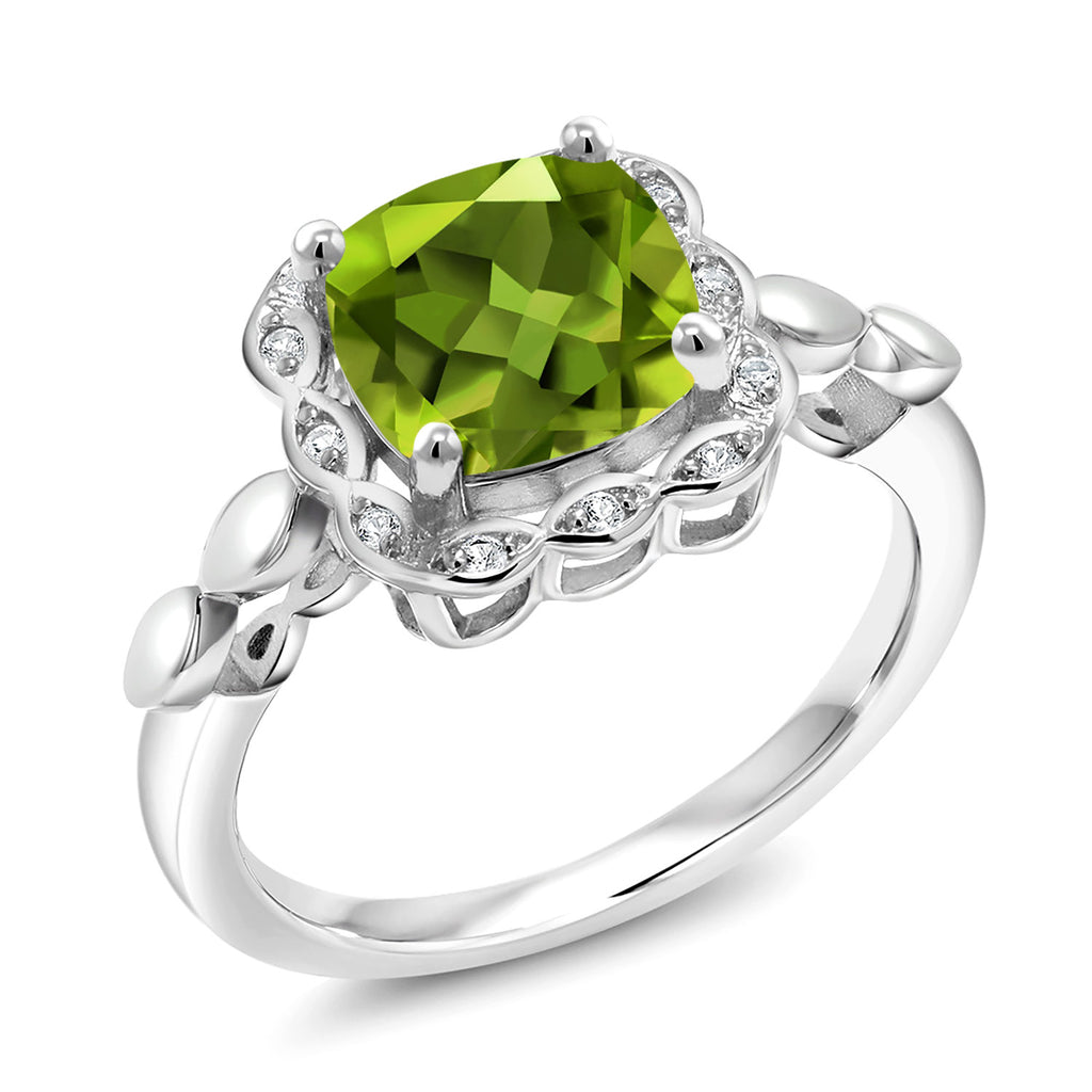 Peridot_6_Ring in 925 Sterling Silver