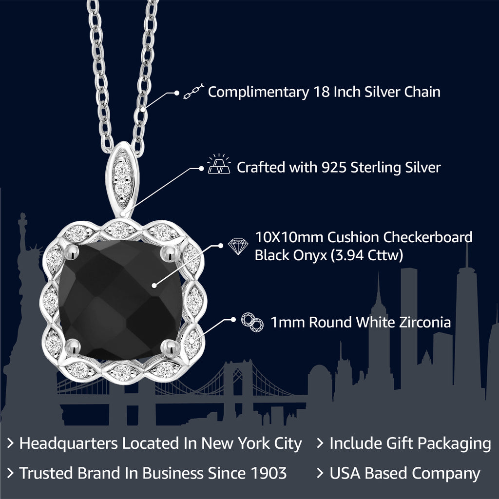 Onyx - December_Pendant in 925 Sterling Silver