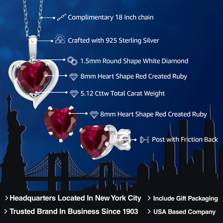 Pendant Earrings Set in 925 Sterling Silver