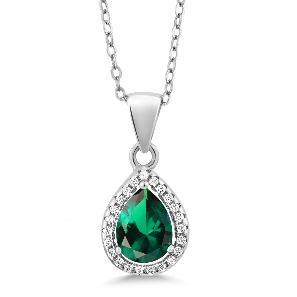 Nano Emerald - May_925 Sterling Silver_Pendant Earrings Set in 925 Sterling Silver