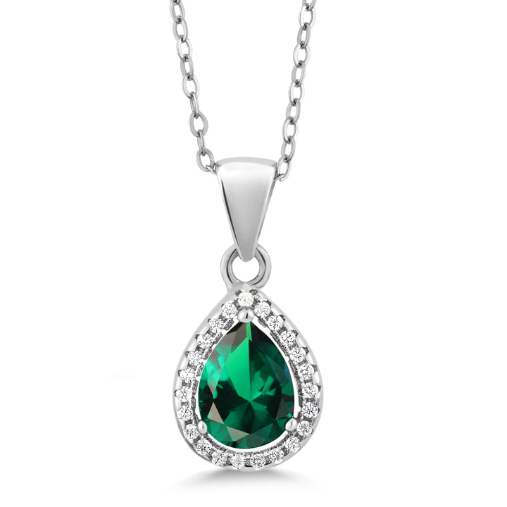Nano Emerald - May_Sterling Silver_Pendant Earrings Set in Sterling Silver