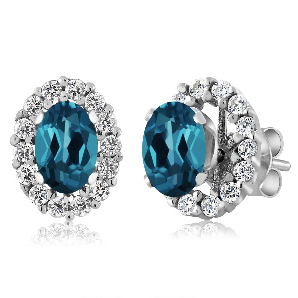 London Blue Topaz - November_Earrings in 925 Sterling Silver