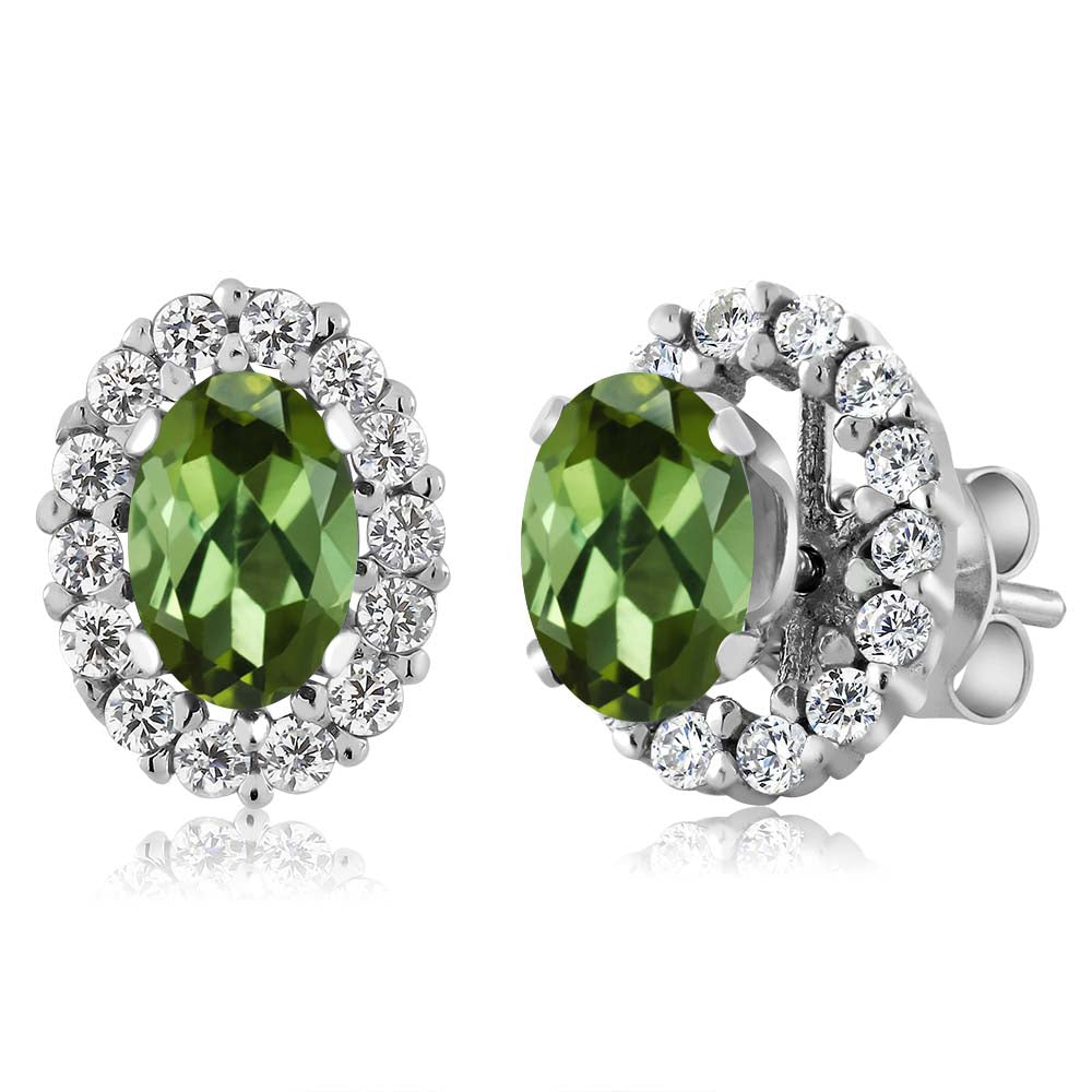 Green Tourmaline - October_Earrings in 925 Sterling Silver