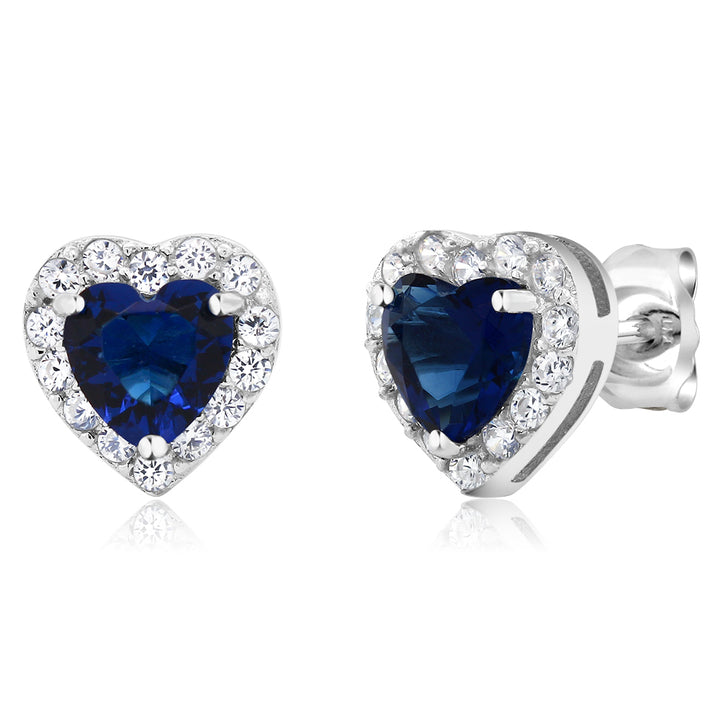 Blue and White_Earrings in 925 Sterling Silver