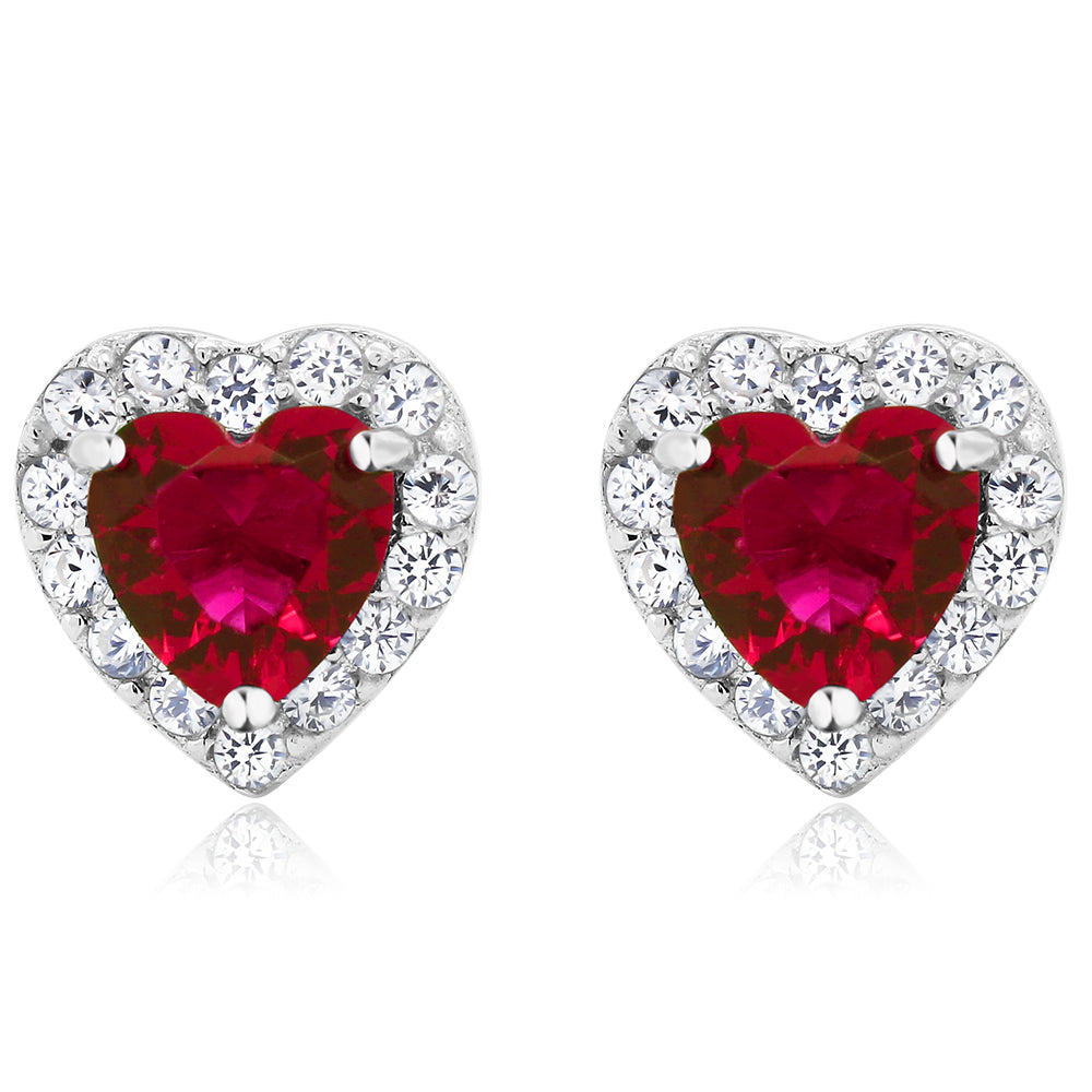 Ruby Red Zirconia_Earrings in 925 Sterling Silver