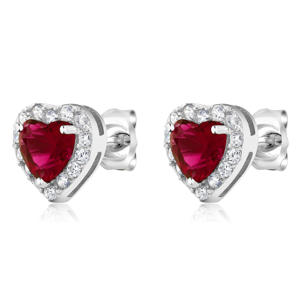 Ruby Red Zirconia_Earrings in 925 Sterling Silver