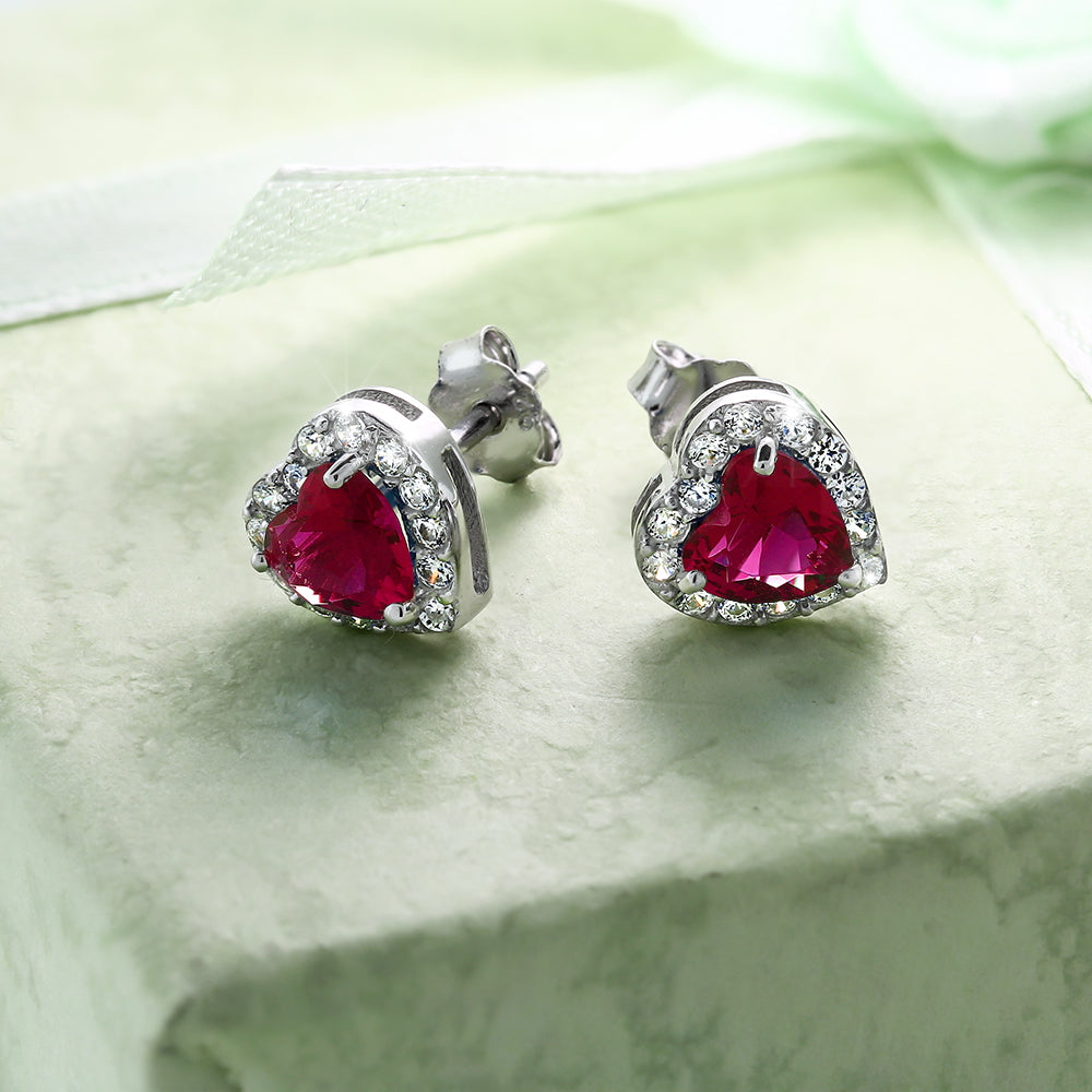 Ruby Red Zirconia_Earrings in 925 Sterling Silver