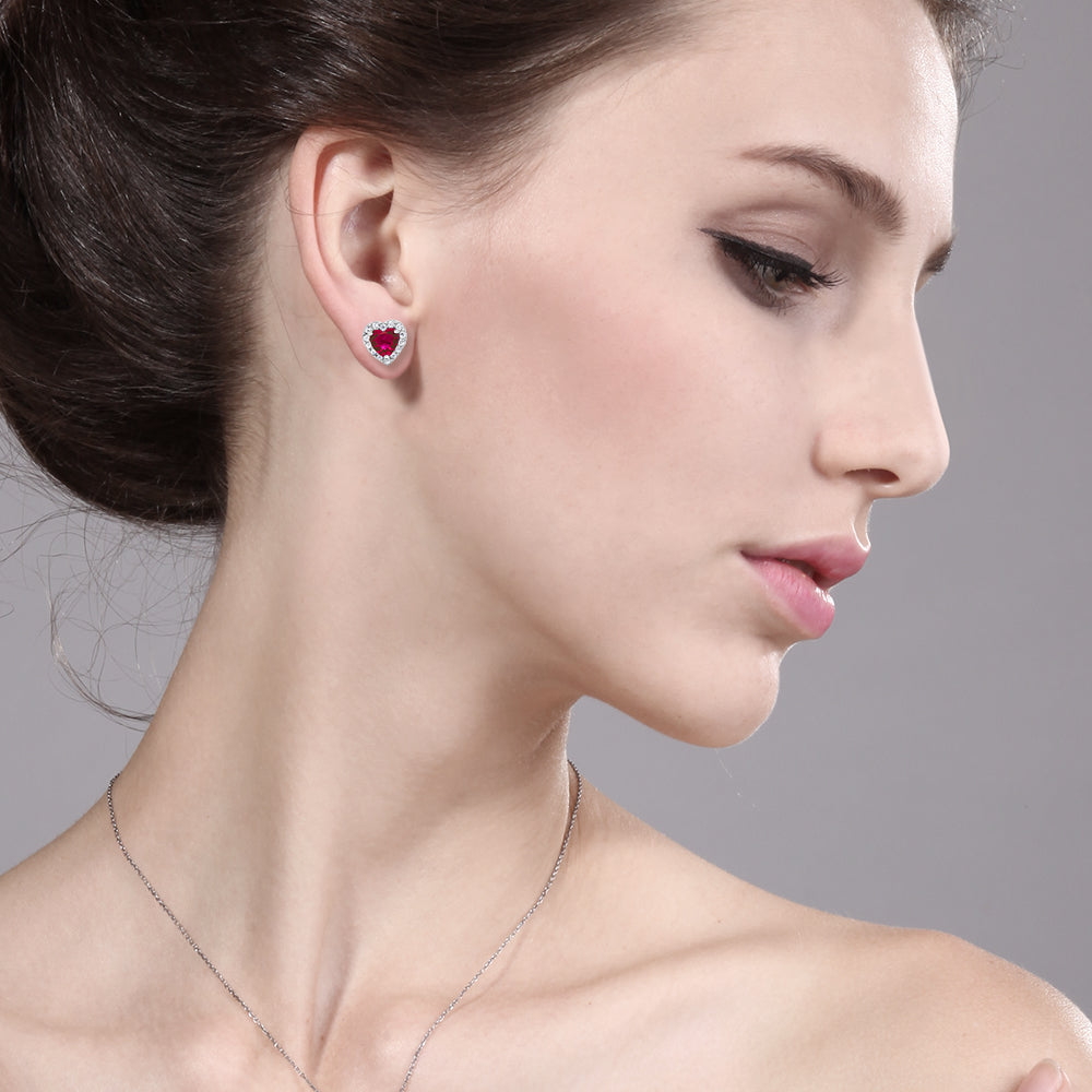 Ruby Red Zirconia_Earrings in 925 Sterling Silver
