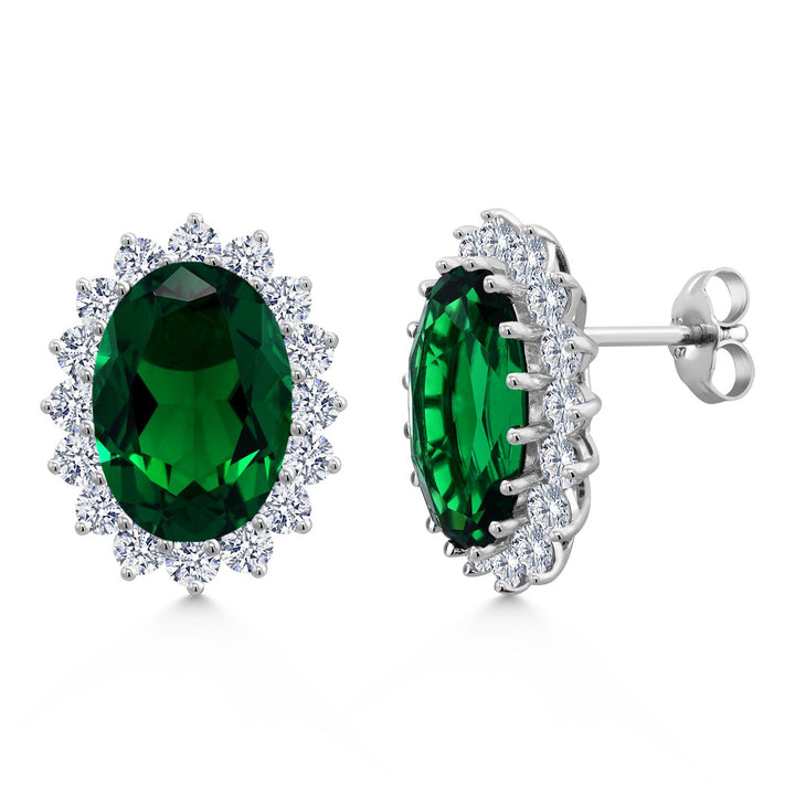 Created Emerald_Earrings in 925 Sterling Silver