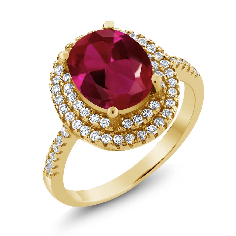 Created Ruby_6_Ring in 925 Yellow Gold Plated Silver