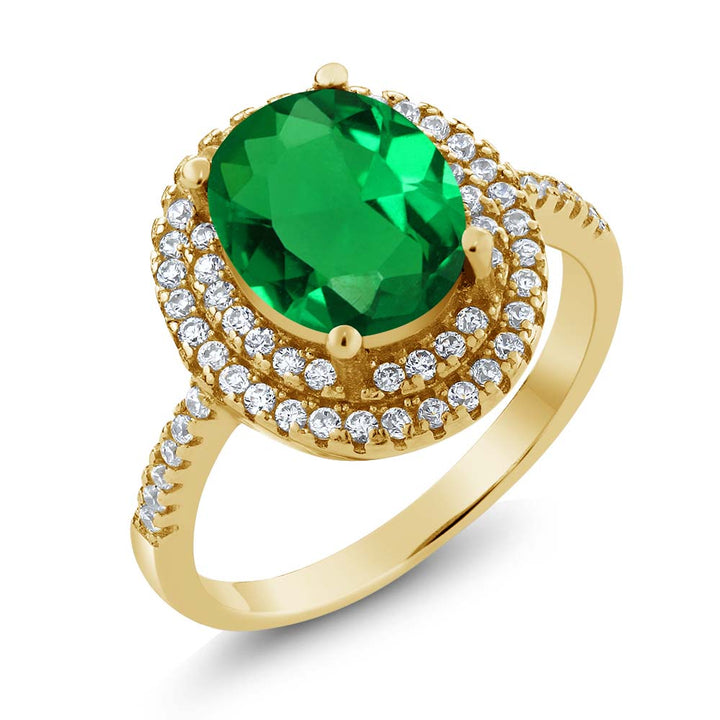 Nano Emerald_5_Ring in 925 Yellow Gold Plated Silver