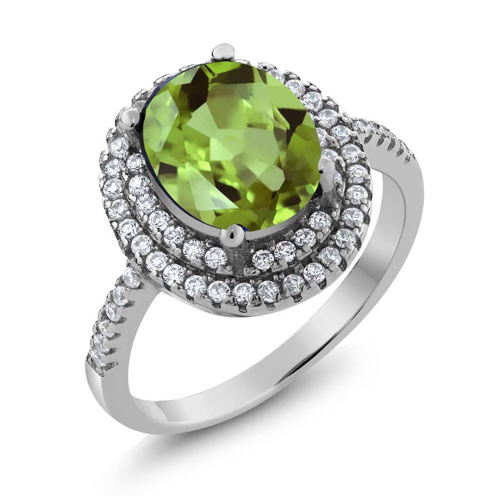 Peridot - August_8_Ring in 925 Sterling Silver