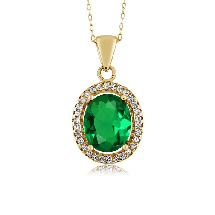 Nano Emerald - May_Pendant in 925 Yellow Gold Plated Silver