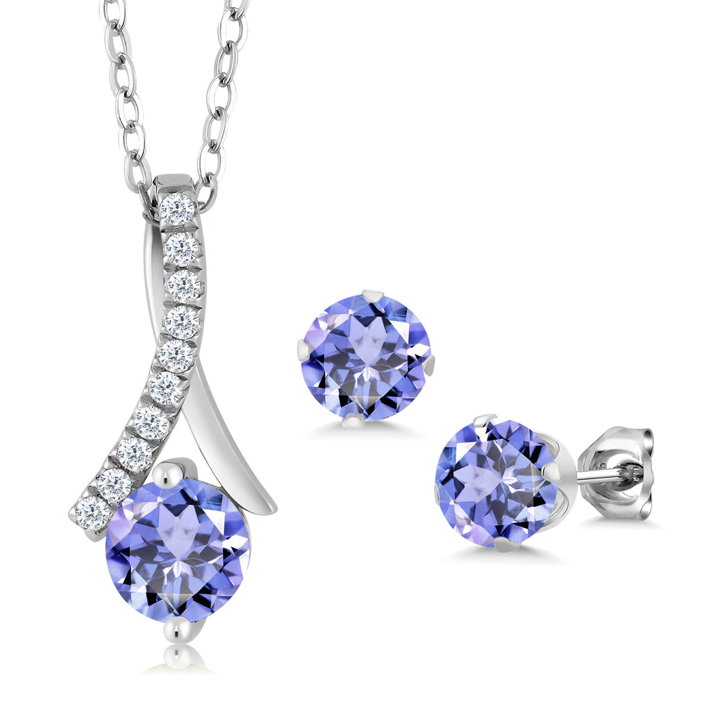 Pendant Earrings Set in 925 Sterling Silver
