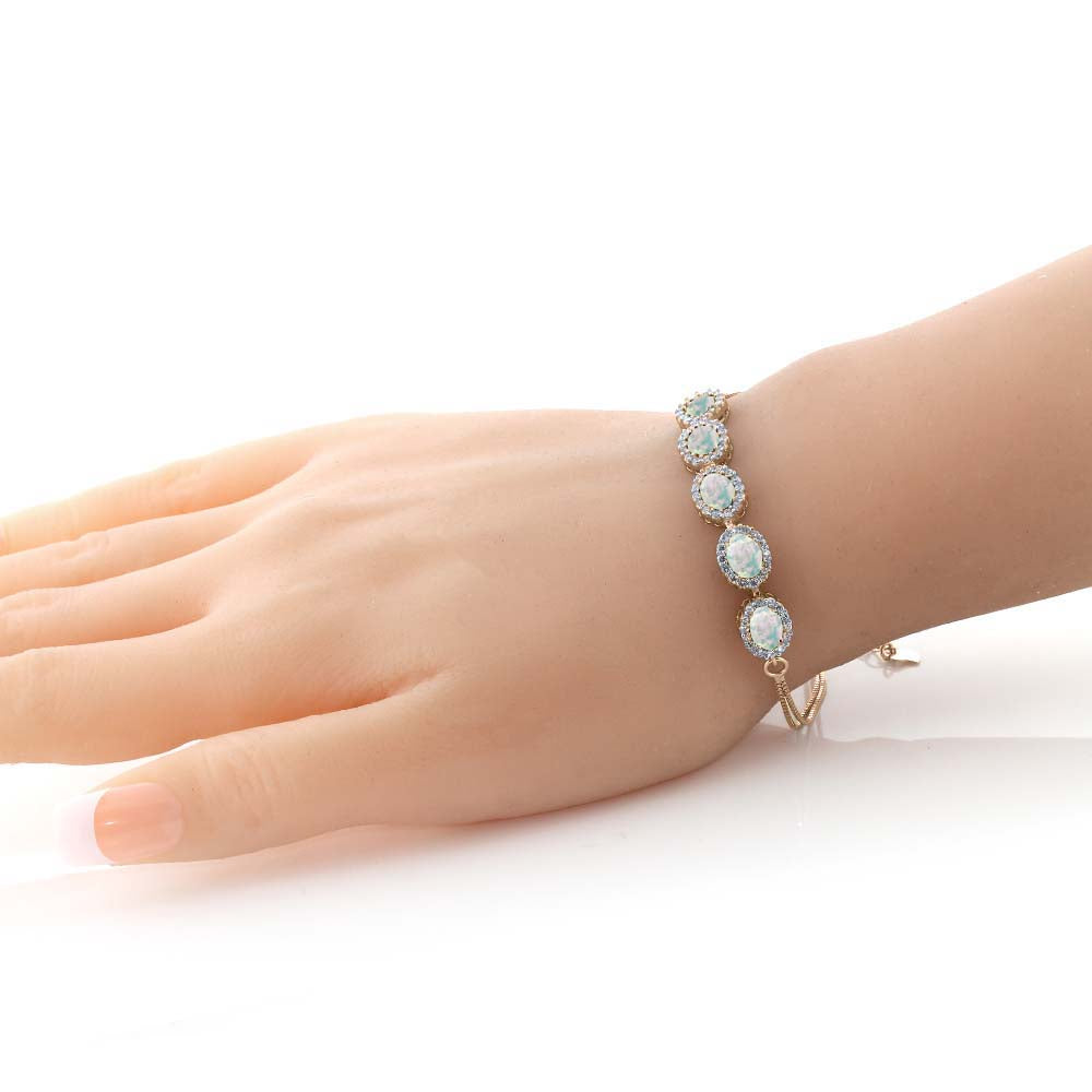 Opal - October_Bracelet in 925 Rose Gold Plated Silver