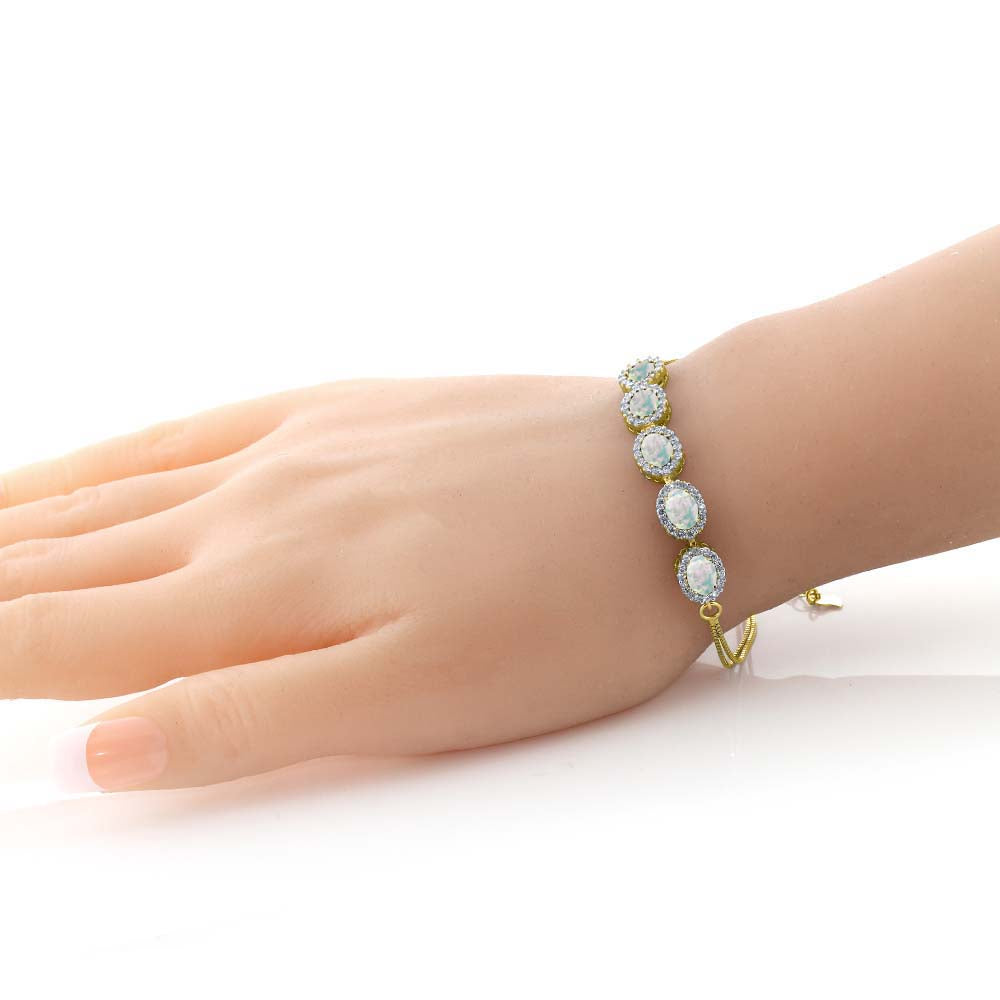 Opal - October_Bracelet in 925 Yellow Gold Plated Silver