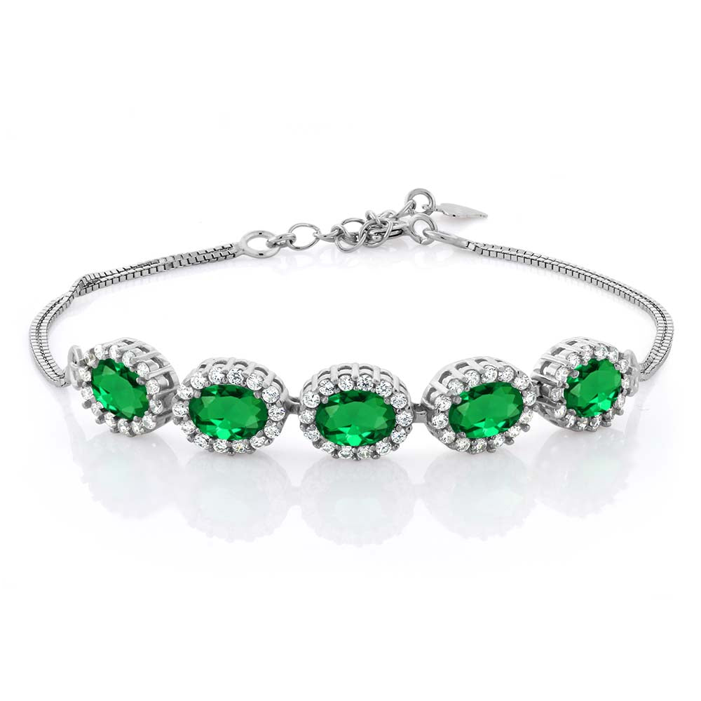 Nano Emerald - May_Bracelet in 925 Sterling Silver