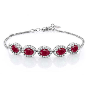 Ruby - July_Bracelet in 925 Sterling Silver
