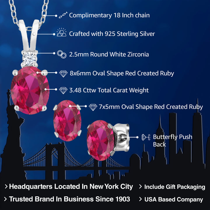 Pendant Earrings Set in 925 Sterling Silver