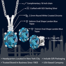 Pendant Earrings Set in 925 Sterling Silver