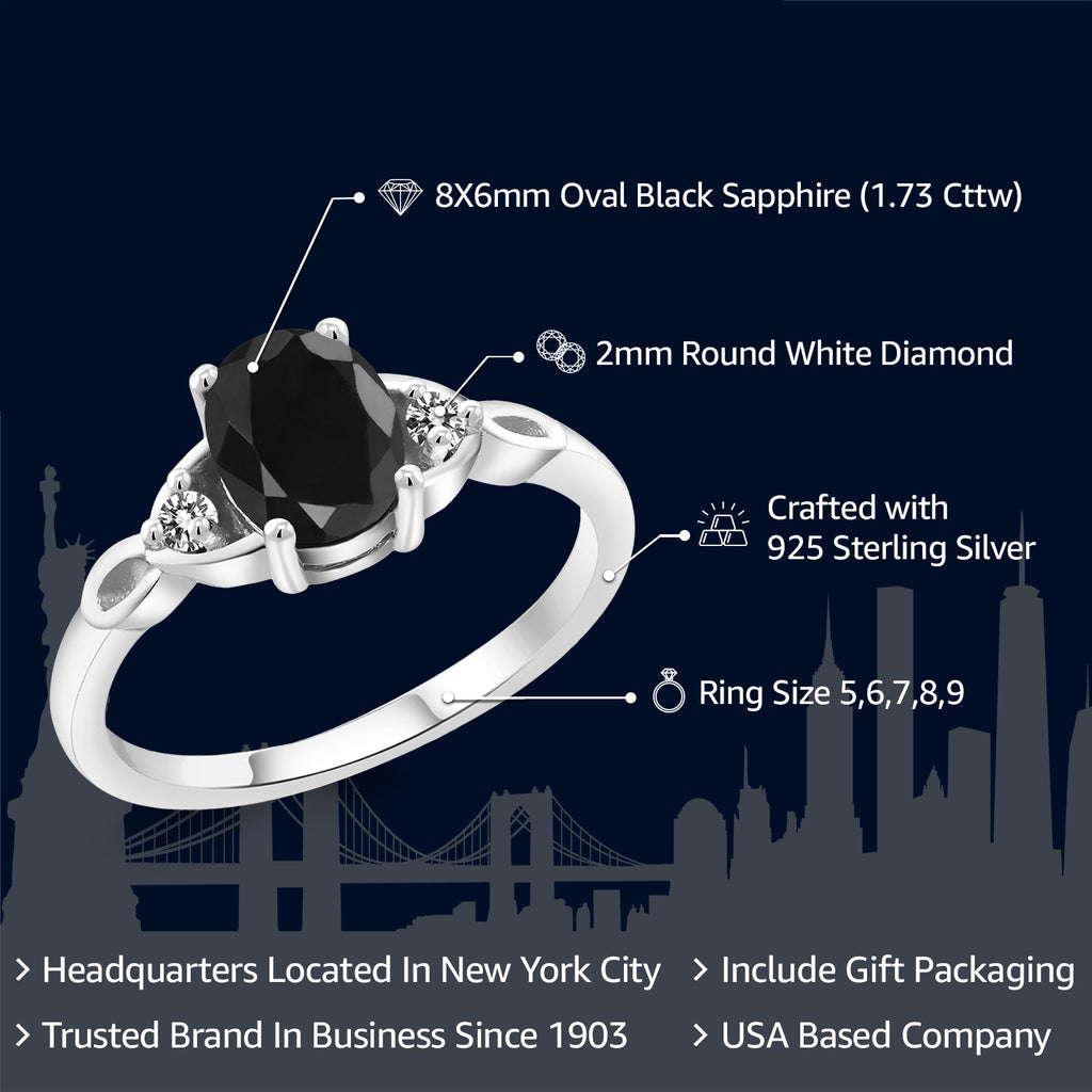 Sapphire and Diamond_7_Ring in 925 Sterling Silver