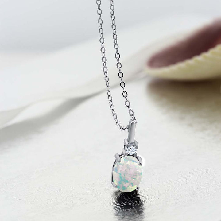 White_Pendant in 925 Sterling Silver