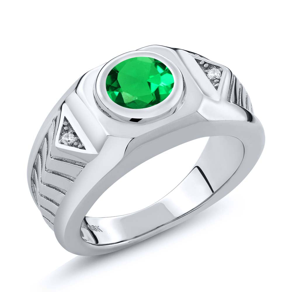 Nano Emerald - May_8_Ring in 925 Sterling Silver