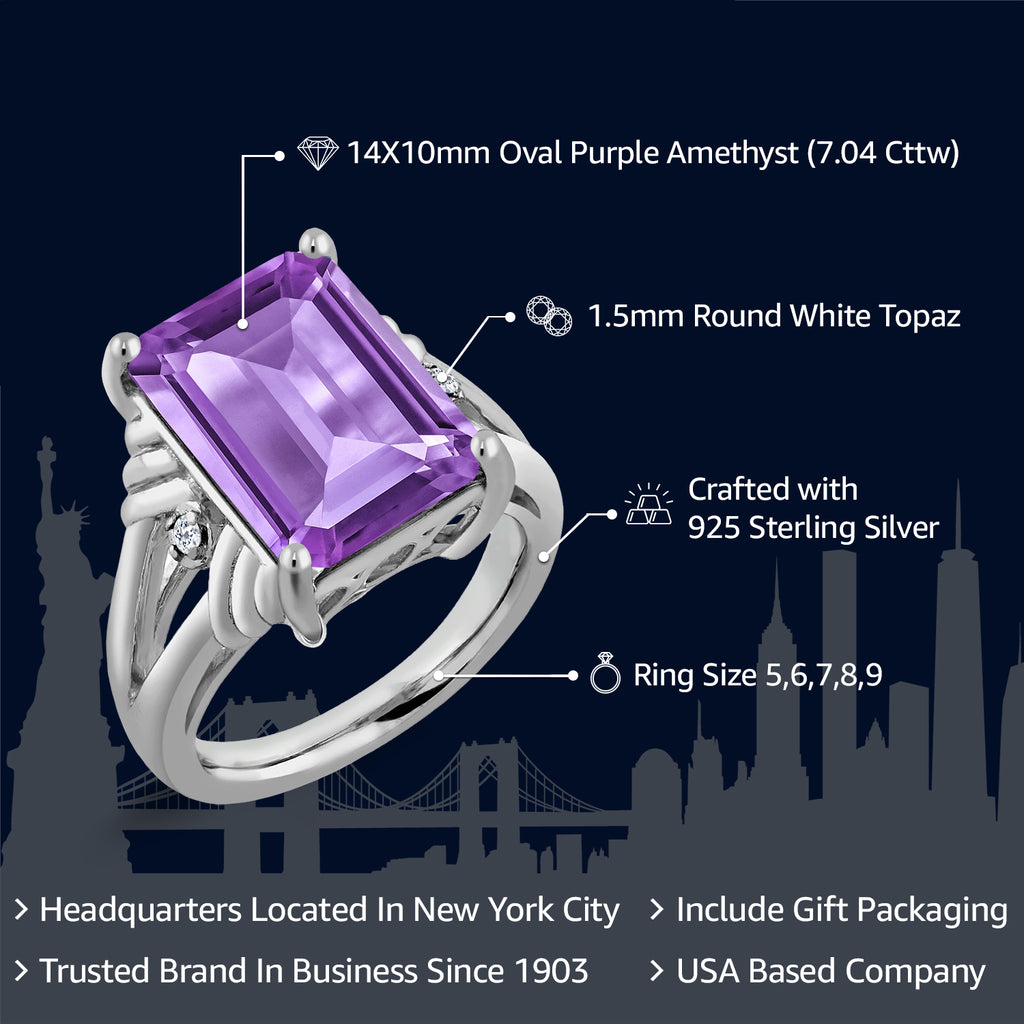 Amethyst and Topaz_5_Ring in 925 Sterling Silver