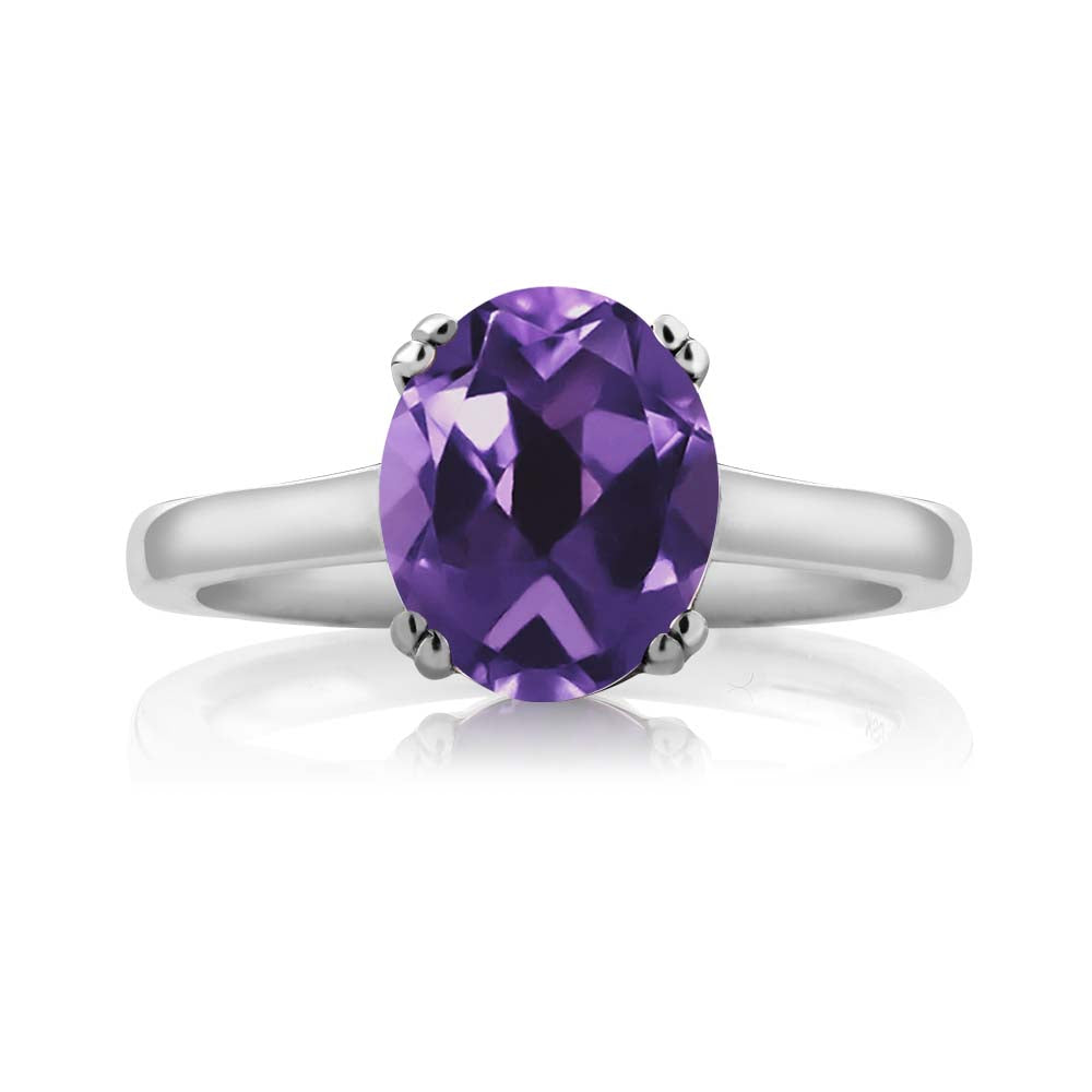 Amethyst and Diamond_7_Ring in 925 Sterling Silver