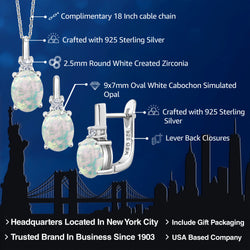 Pendant Earrings Set in 925 Sterling Silver